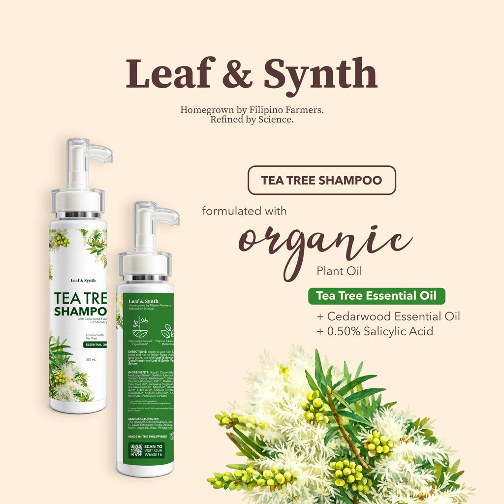 Leaf & Synth Tea Tree Shampoo with Cedarwood Essential Oil - Purify Scalp