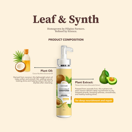 Leaf & Synth Coconut Conditioner with Avocado Extract - Deep Nourishment & Repair