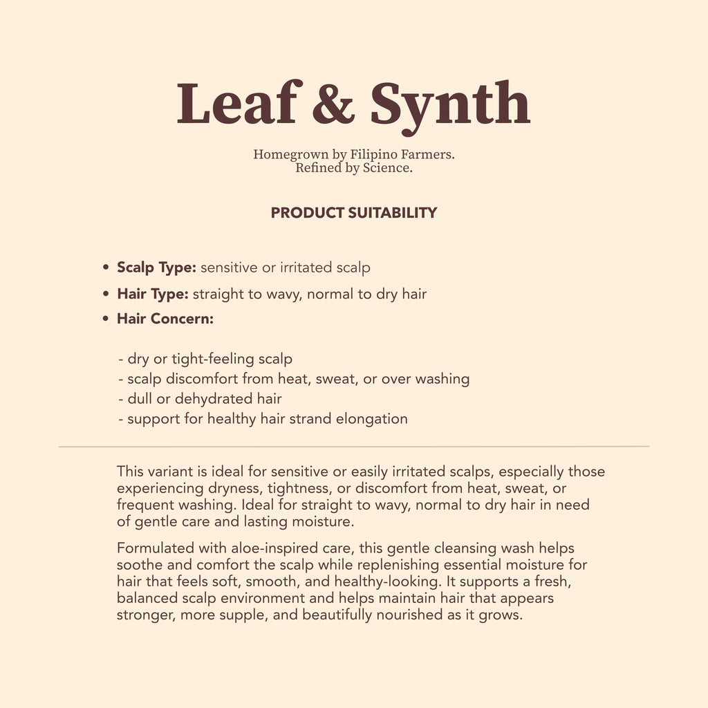 Leaf & Synth Coconut Shampoo with Aloe Vera Extract - Soothing Hydration & Scalp Relief