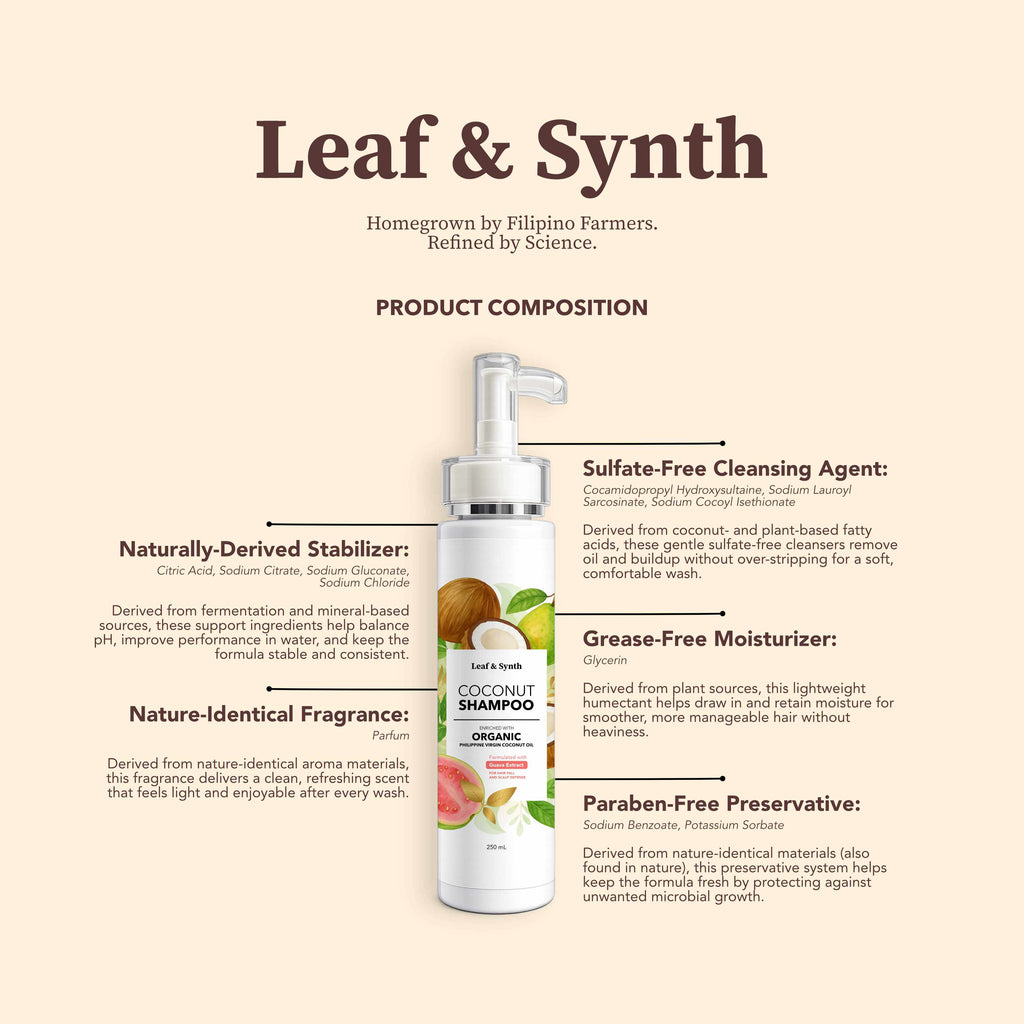 Leaf & Synth Coconut Shampoo with Guava Extract - Hair Fall & Scalp Defense