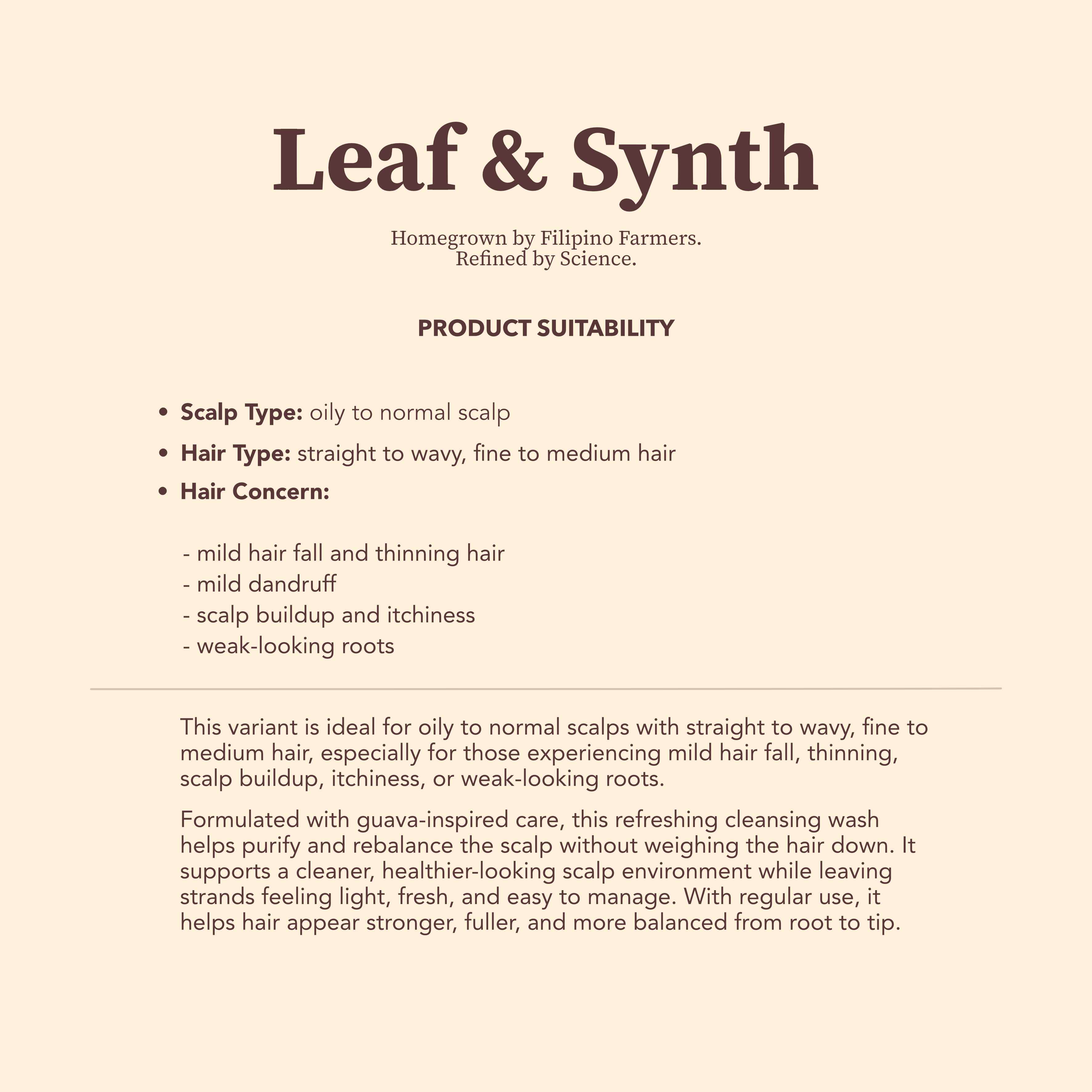 Leaf & Synth Coconut Shampoo with Guava Extract - Hair Fall & Scalp Defense