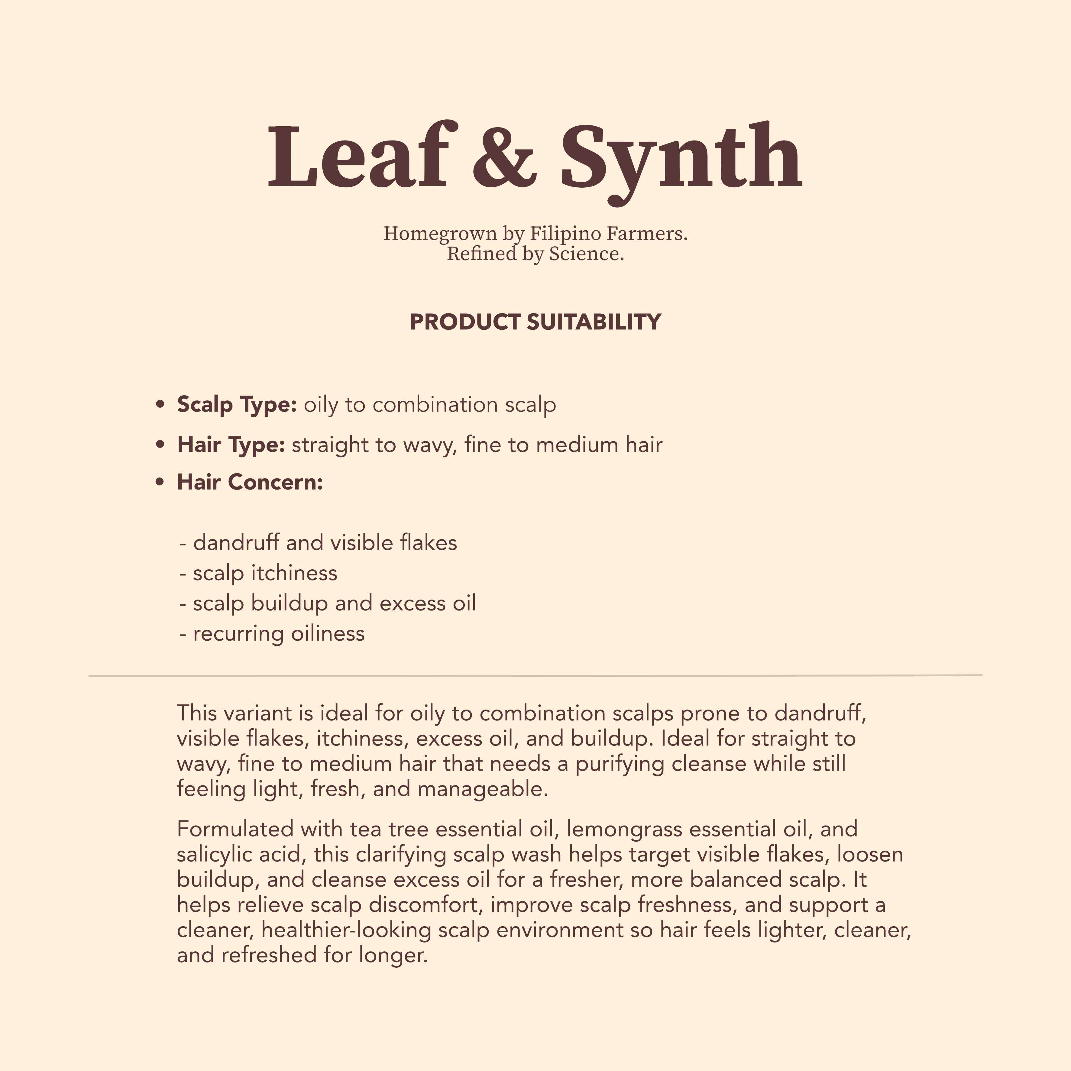 Leaf & Synth Tea Tree Scalp Serum with Cedarwood Essential Oil - Purify Scalp