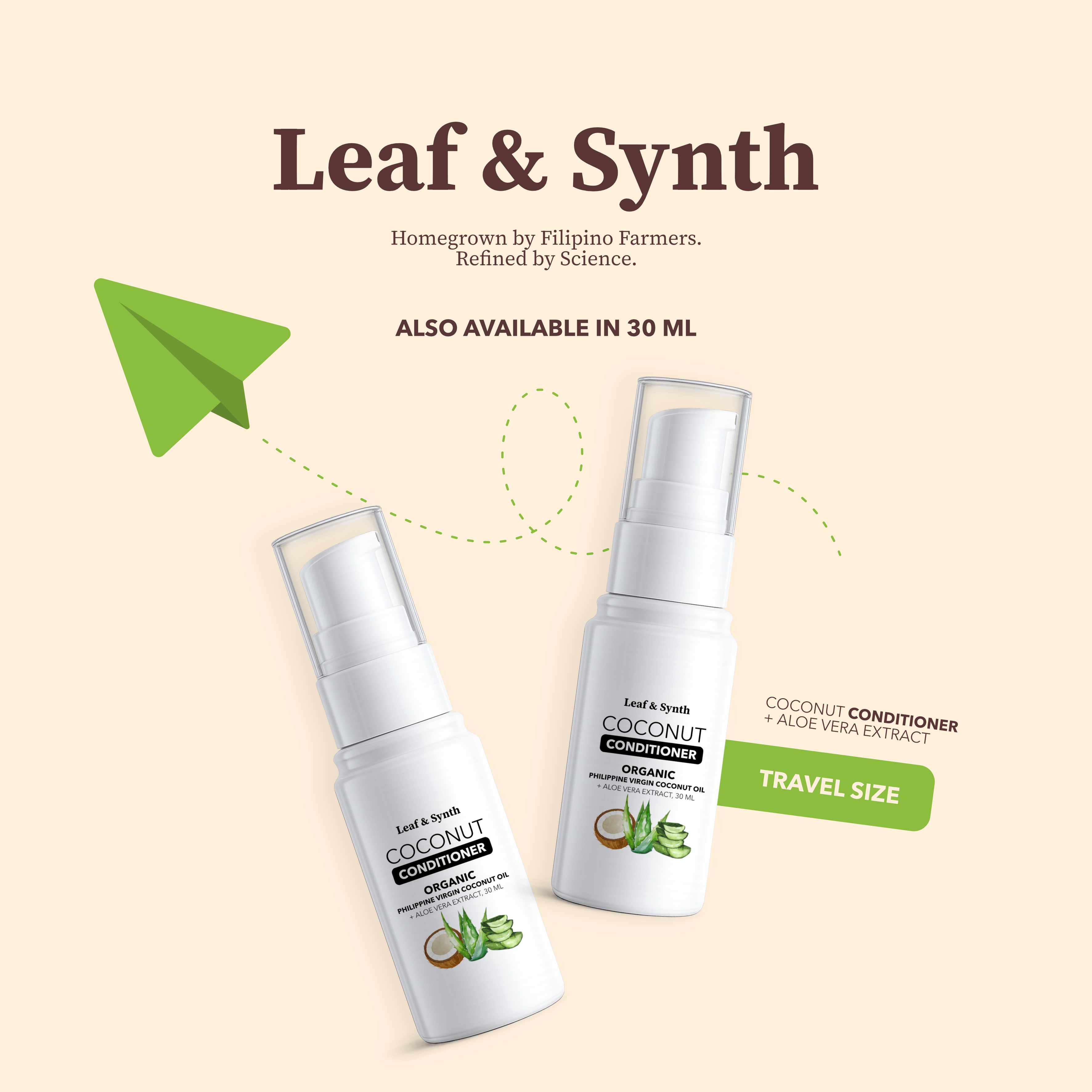 Leaf & Synth Coconut Conditioner with Aloe Vera Extract - Soothing Hydration & Scalp Relief