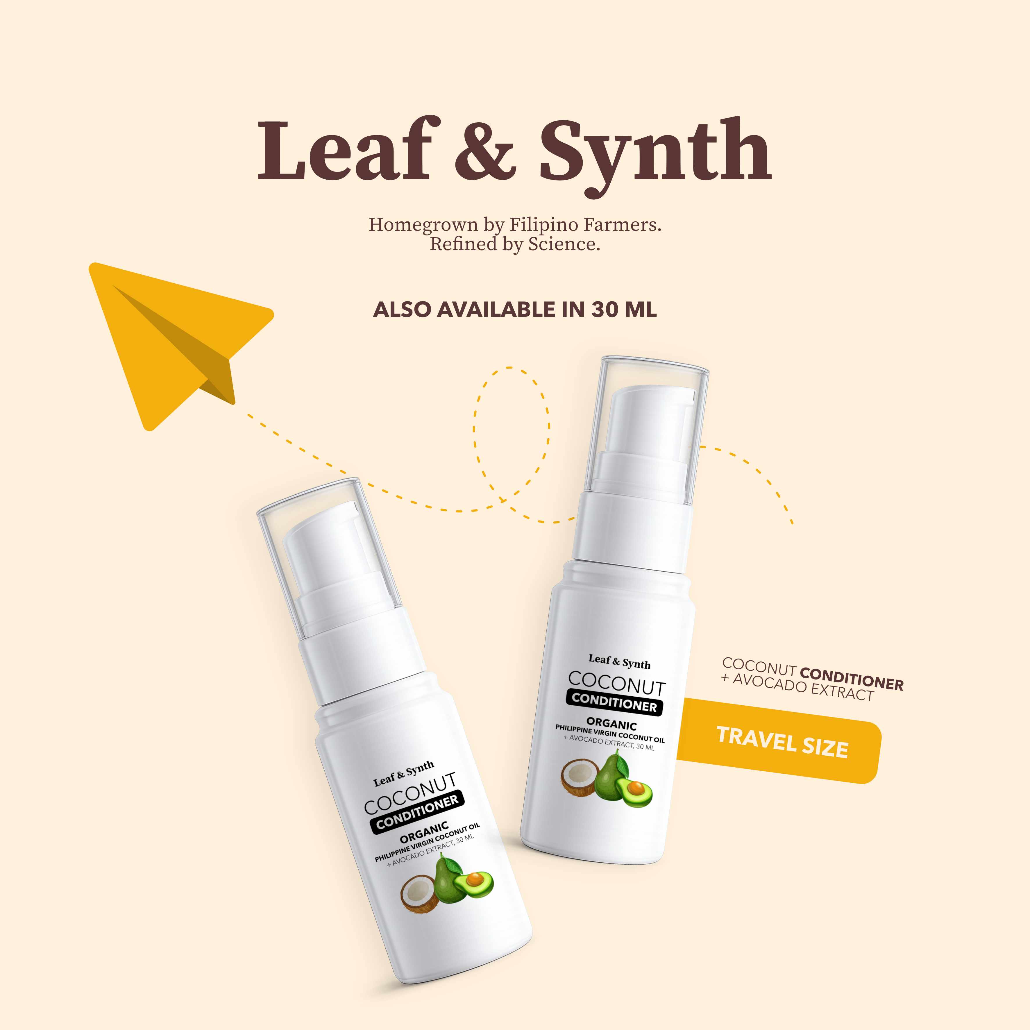 Leaf & Synth Coconut Conditioner with Avocado Extract - Deep Nourishment & Repair
